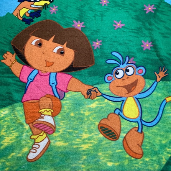 2000s Dora the Explorer Fleece Throw Blanket - Picture 2 of 4